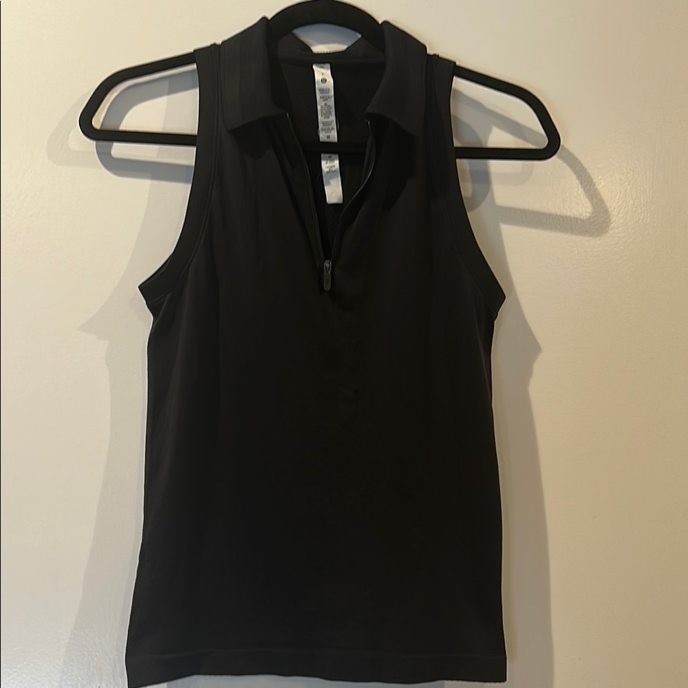 Lululemon Athletica Black Fitted Sleeveless Polo Tank size 6